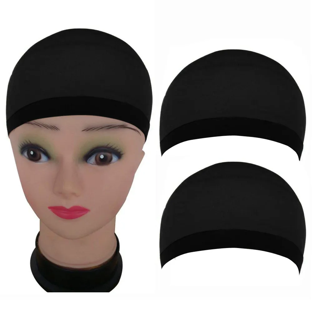 Uds.-malla elástica para peluca de domo, gorro para pelucas de cabello humano, negro, Spandex, malla para peluca, redes para cabello, forro elástico # y30