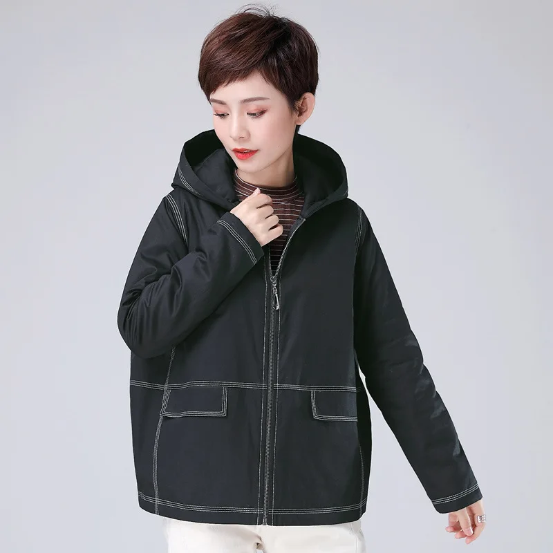 

Thin Cotton Coat Women's Short Loose-Fit Coat 2019 Winter New Style Casual Large Size Cotton-padded Clothes Pure Cotton Cotton-p