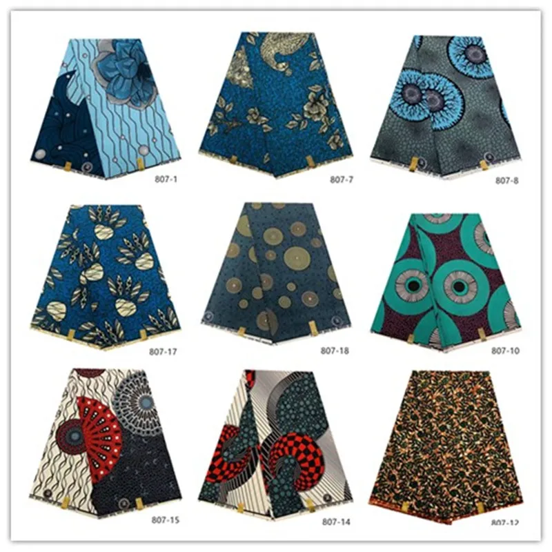 Африканская восковая ткань Новое поступление настоящая восковая ткань полиэстер Анкара восковая ткань для платья 6 ярдов/партия 807