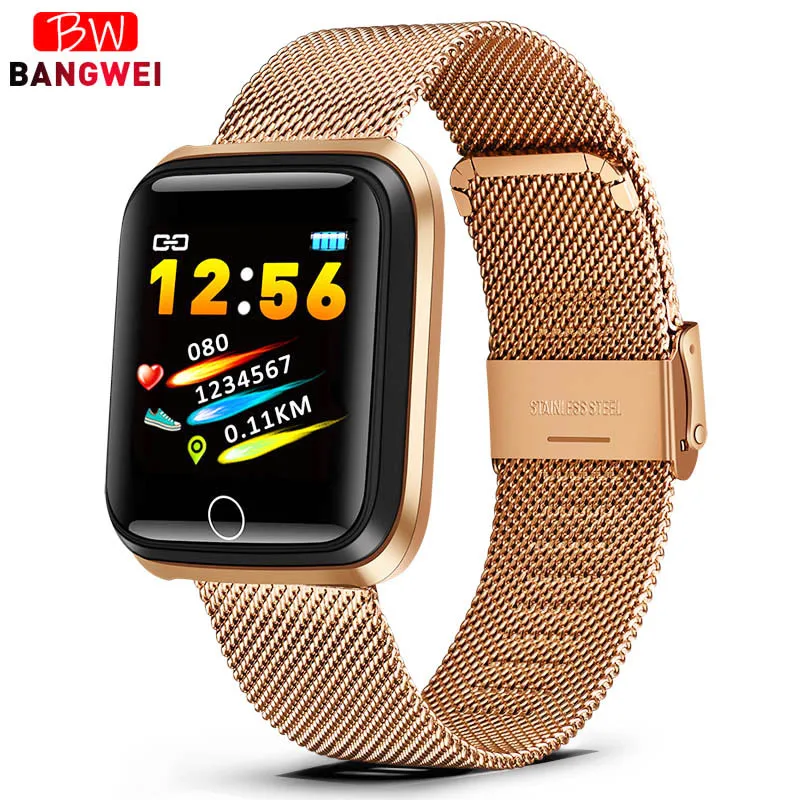 Rose gold Умные часы для мужчин женские умные часы - Цвет: Rose gold