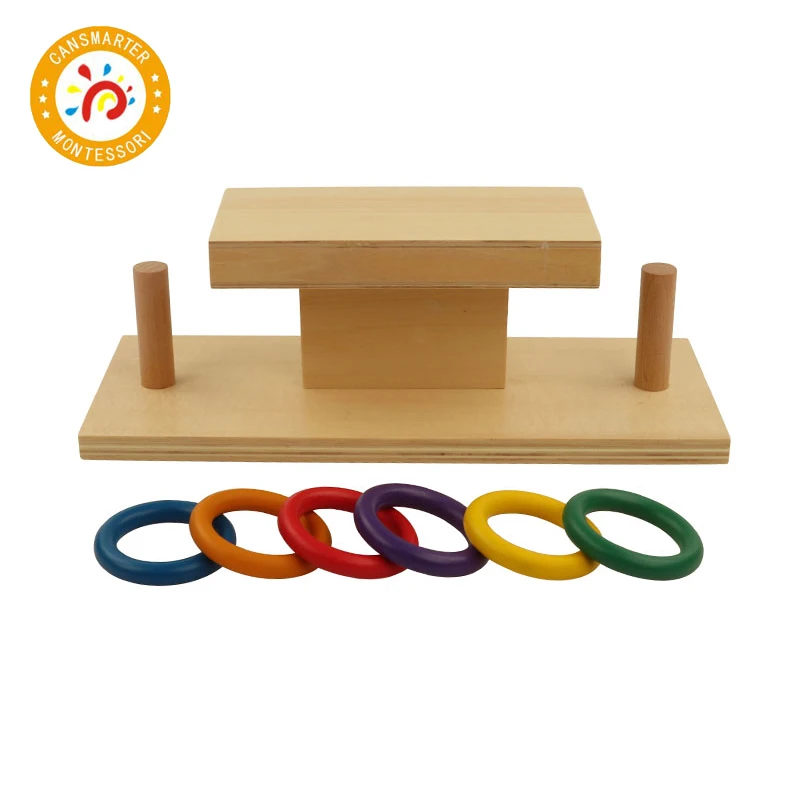  Montessori Material Ring Slide Small Wooden Preschool Early Learning Tool Teaching Aids School Home