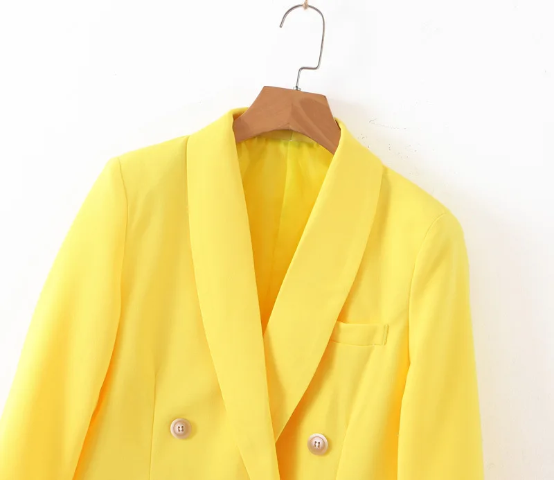 

55lx8-2247 Europe And America WOMEN'S Dress 2019 Autumn New Products Commuting Solid Color Double Breasted Suit Coat
