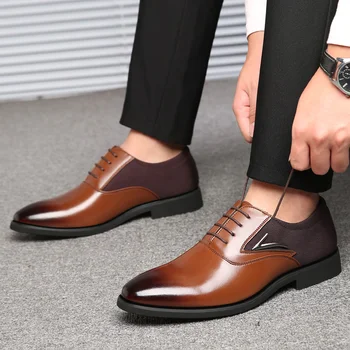 

New British Dress Shoes Male Classic Lace-Up Business Oxford shoes 2020 Black Moccasins Formal Shoes For Men Plus Size 46 47 48