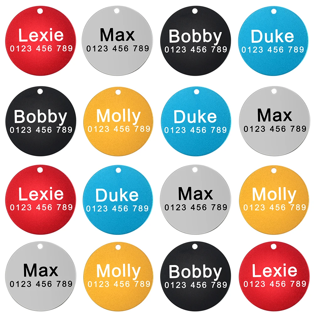

Dog Cat Id Tags DIY Personalized Dogs Id Tag Stainless Steel Tags Engraving Name Telphone Number Pet Supplies