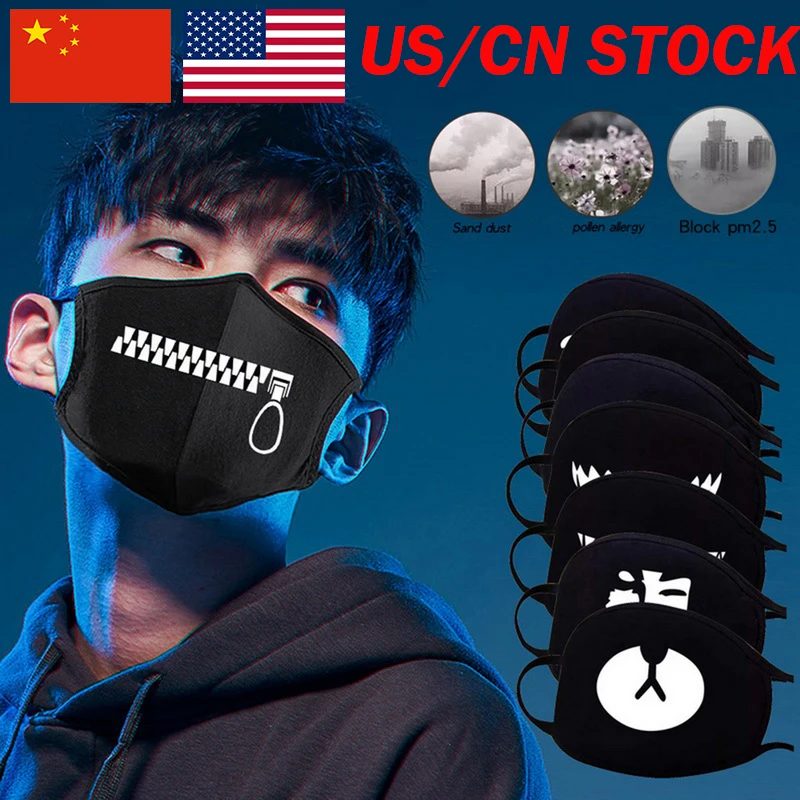 

Pop anime mask Winter Warm Mouth fabric Mask dust mask Cartoon Face dustproof cotton Anti reusable double mouth mask