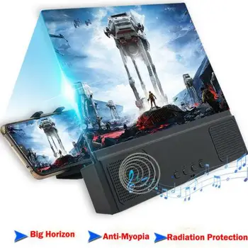 

12 Inch Mobile Phone Screen Amplifier Bracket with Bluetooth Speaker Big Screen Audio Mobile Phone Screen Amplifier Stand