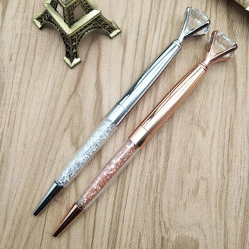 

Crystal Diamond Ballpoint Pens Big Bling Writing Pen Rose Gold Jewel Bulk Women Girls Wedding Top School Desk Office Supplies