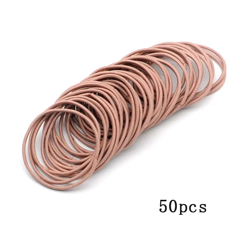 M MISM 50PCS Women Hair Accessories Solid Rubber Bands Scrunchy Elastic Hair Bands Girls Headband Vintage Hair Ties Gum for Hair