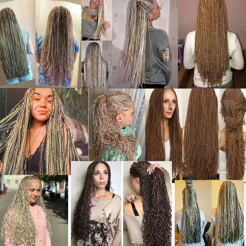 Extensiones de Cabello sintético con trenzas Zizi, mechones de pelo largo y rizado de 25 pulgadas, varios colores, púrpura y rojo