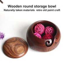 Деревянный бамбуковый пылезащитный пряжа держатель для миски с крышкой вязание крючком шерсть хранения инструмент MF