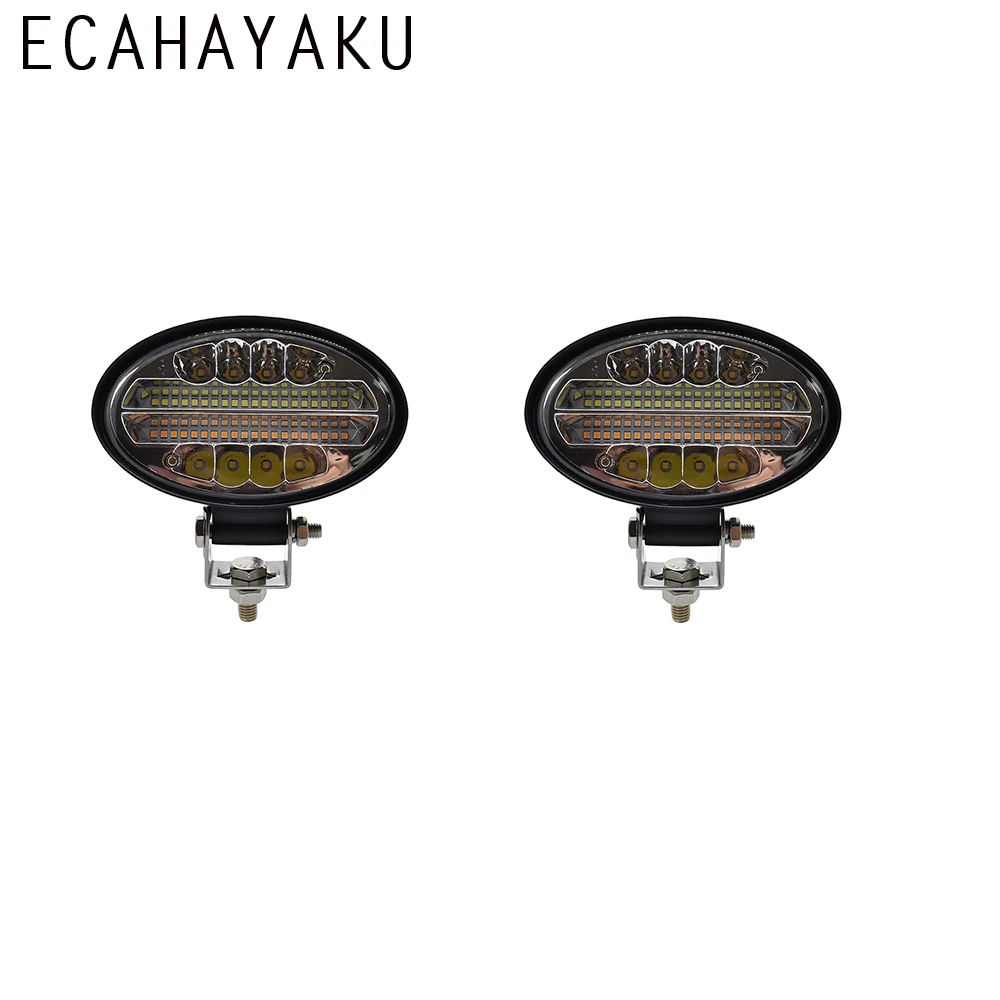 ECAHAYAKU 2 шт. 144W светодиодный рабочий светильник балка желтого цвета 5,5 дюймов светодиодный туман светильник для внедорожников 4х4 4WD внедорожник ATV тягач LED дальнего света 12V - Цвет: 2 pcs white yellow