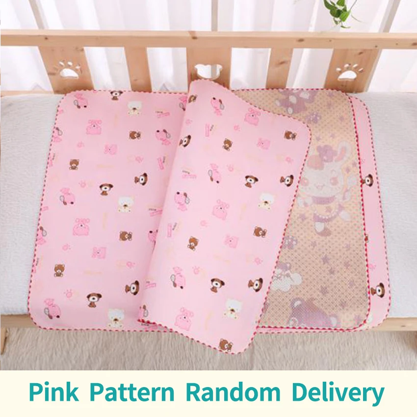 pink random 1bag Вискозное волокно летний коврик для сна мочи 80*60 летний двухсторонний пригодный к использованию водонепроницаемый летний коврик для сна герметичный моча mot - Color: pink random 1bag