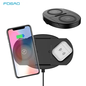 

FDGAO 2 IN 1 20W Qi Wireless Charger for iPhone 11 Pro XS XR X 8Plus Airpods Pro Dual 10W Phone Charging Pad for Samsung S10 S20