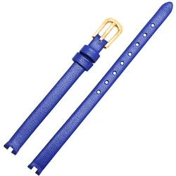 Elegant Ultrathin Leather Watch Band with Pin Buckle - 12 (Blue gold)