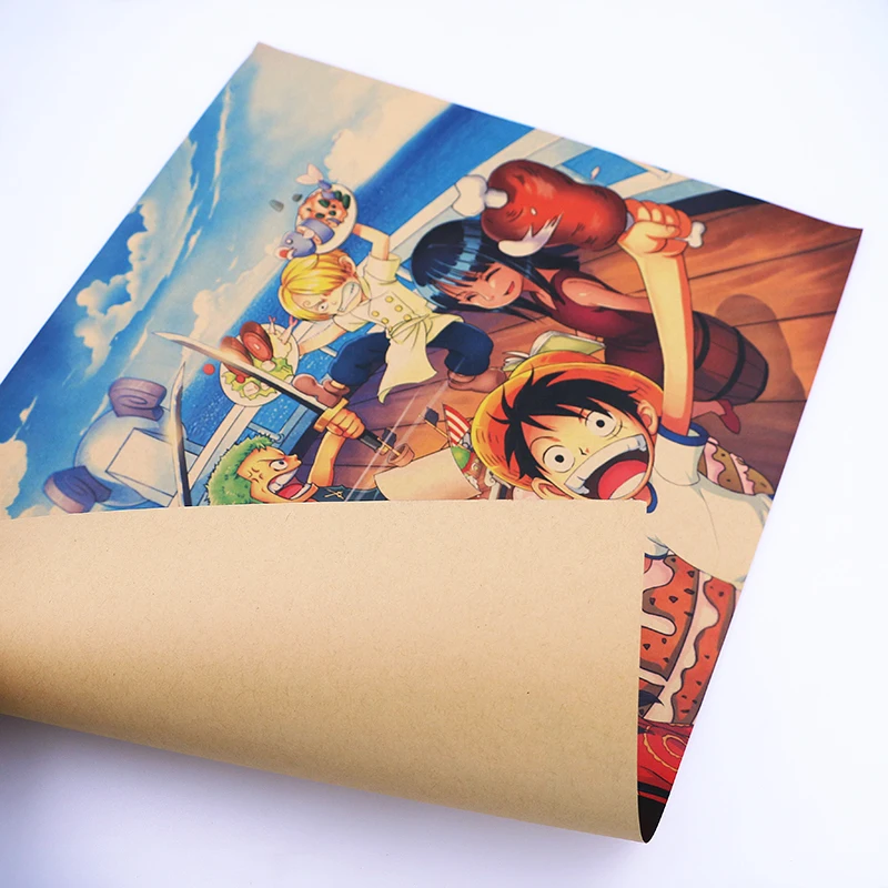 ONE PIECE Poster Vintage Comic Cute Home Decoration Painting Kraft Paper 51x36cm Art Wall Sticker