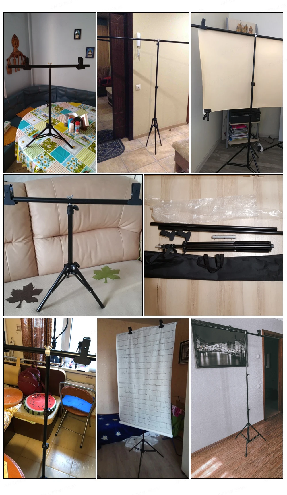 Stand, Frame Support System Kit, Video Chroma Key, Tela Verde
