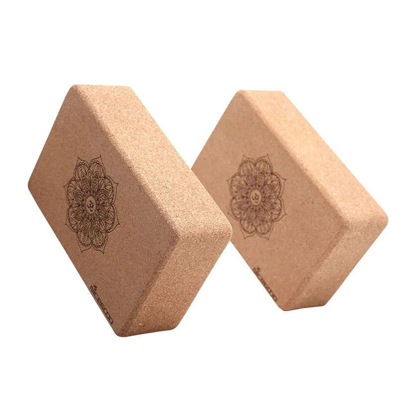 1 пара пробковых блоков для йоги с высокой плотностью для пилатеса, кирпича, для дома, растягивается, для спортзала, для формирования тела, для фитнеса, упражнений, тренировочный инструмент для йоги, кирпич - Цвет: 2pcs
