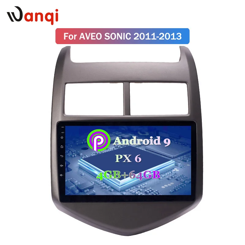 Cheap Android 9.0 9" Car GPS Multimedia Player For 2010 2011 2012 2013 Chevy Chevrolet AVEO navigation Stereo Support DVR SWC 1