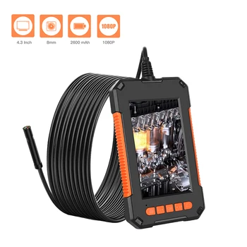 

8MM Industrial Endoscope 1080P HD 4.3inch Color LCD Display Screen IP67 Waterproof Hard Wire Borescope Camera 2600mAh Battery