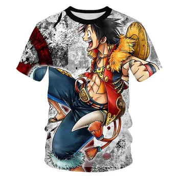 

New One Piece Luffy teenager T shirt Casual Tshirt homme O neck Streetwear Kid t-shirt Boys Clothes T shirt Anime Summer Top Tee