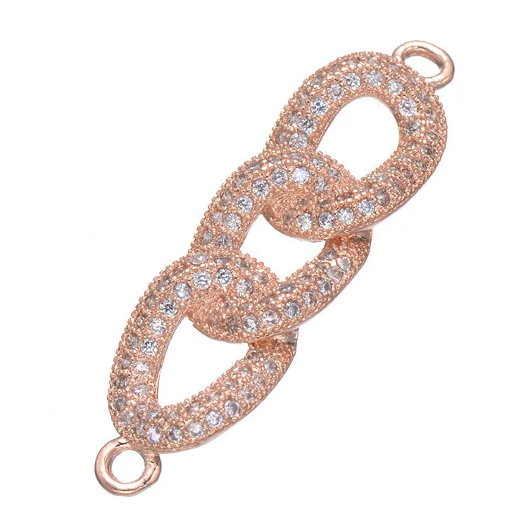 Micro-inlaid zircon Double hanging double-hole chain terms connector DIY bracelet sweater necklace jewelry accessories pendant | Украшения