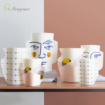 

Mediterranean series vase waterproof paper flower vase creative vases for flowers glass vase planter decoration home decor