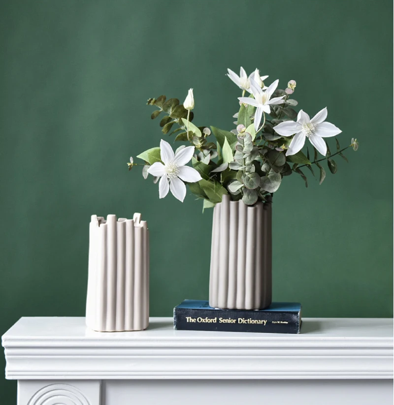 Nordic Scandinavian ceramic vase creative Irregular geometry flower vases art dry flower Vases home wedding decorative