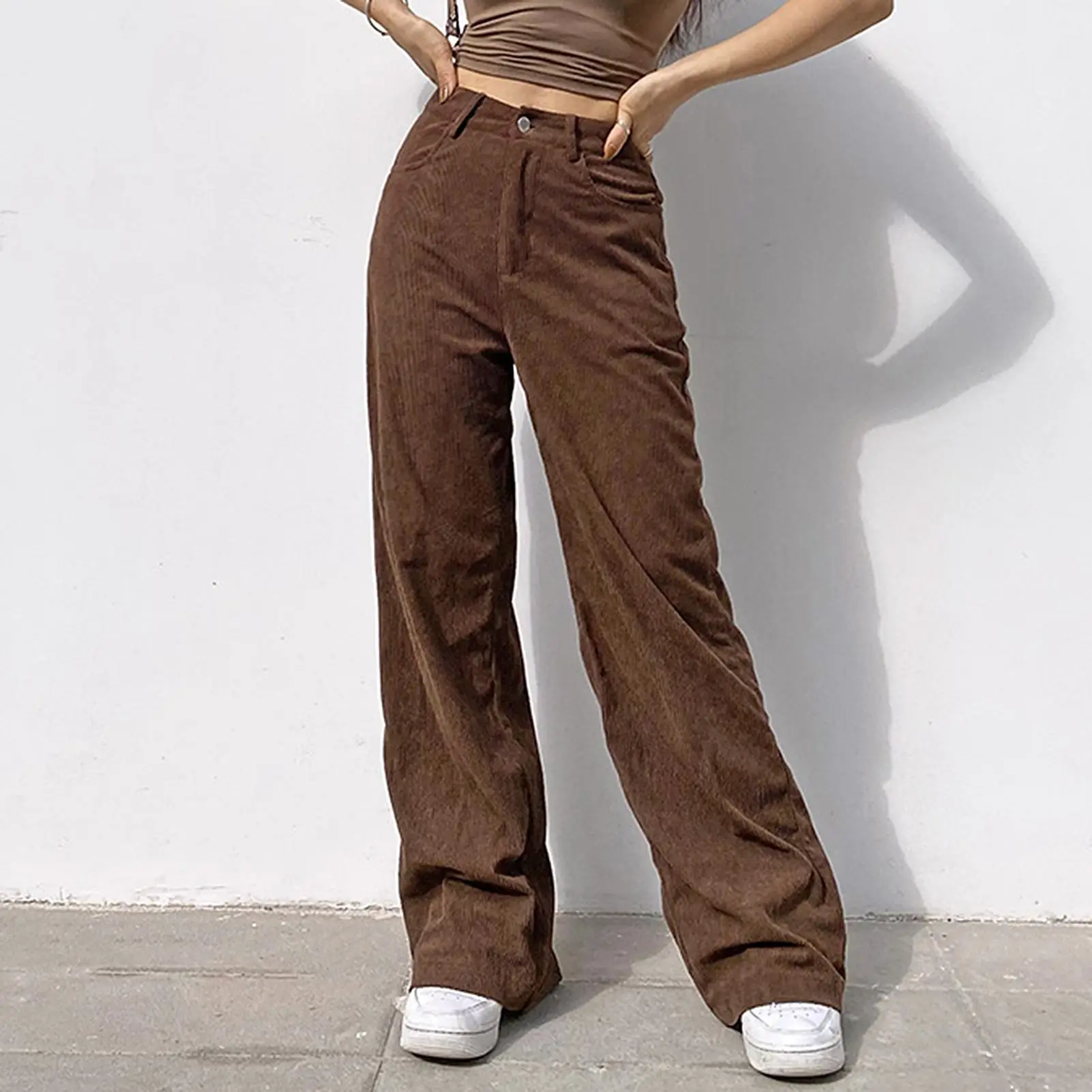 Streetwear Caramel Brown Corduroy 