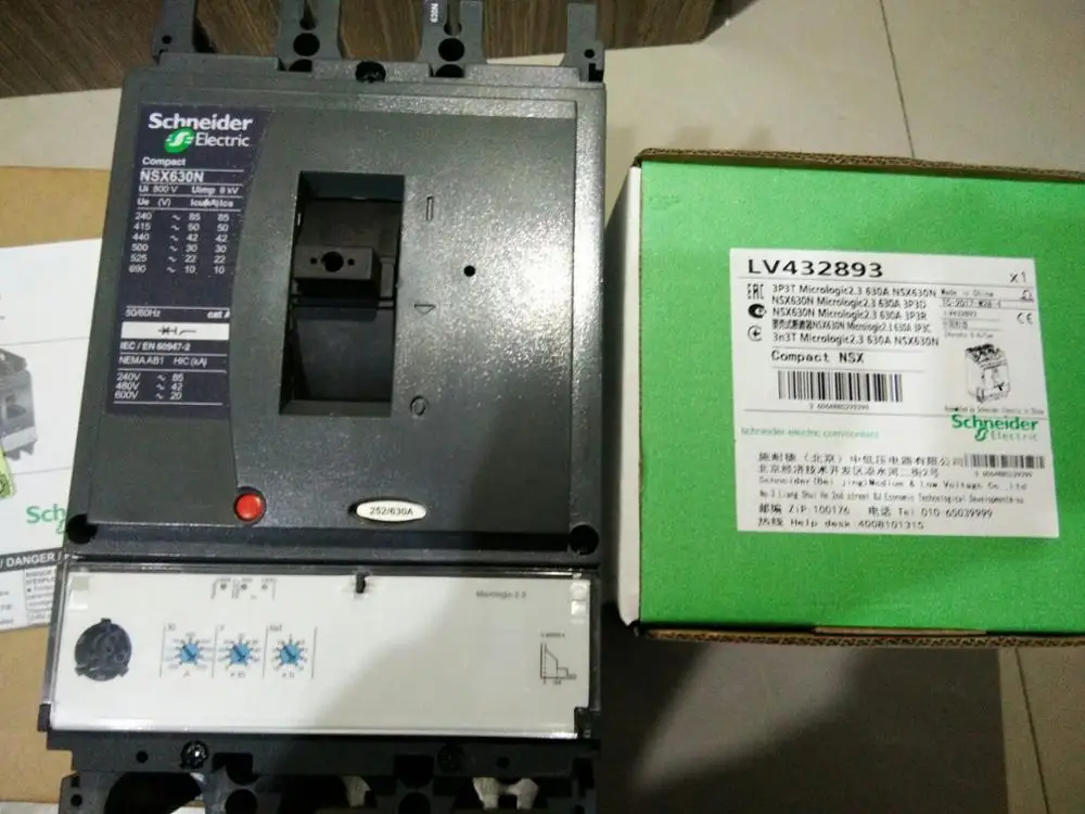 Защита от утечки Литой чехол автоматический выключатель NSX630N 3P 4P 630A LV432893 50KA воздушный выключатель 380/415VAC