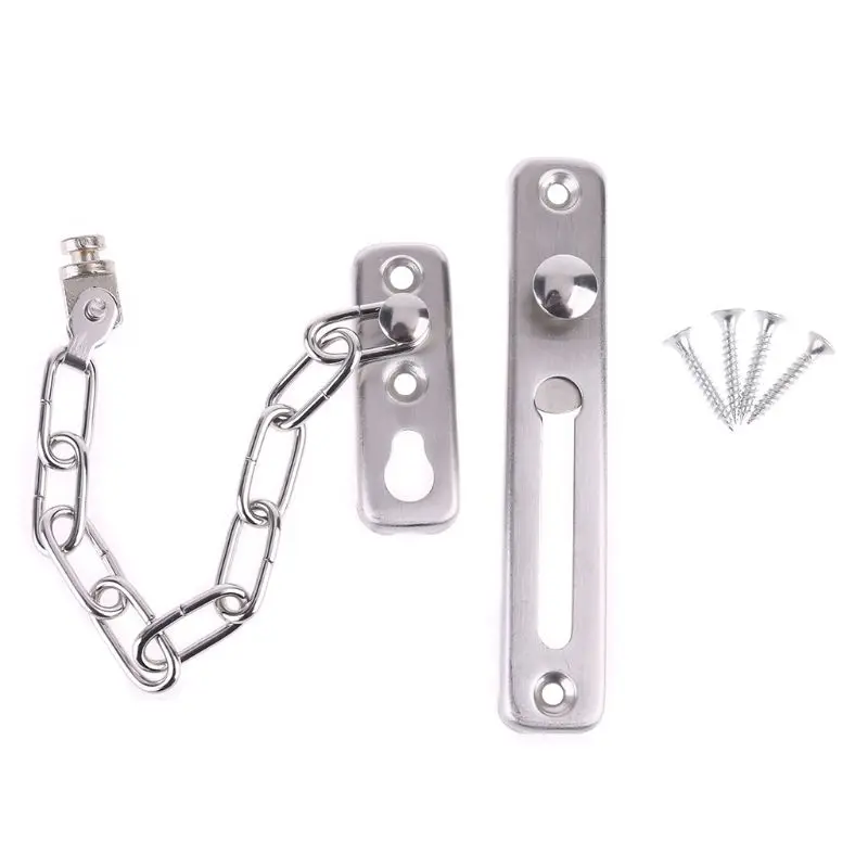 

1-Pack Anti-Theft Door Chain Stainless Steel Sliding Bolt Door Lock Security Chain for Home Hotel Safety Supplies H3CF