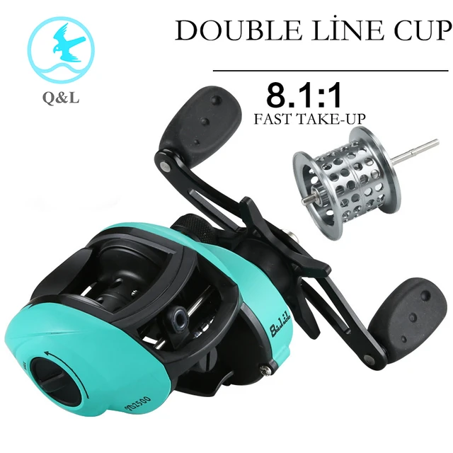 Q&L Double line cup 12+1BB 8.1:1 8kg baitcasting Fishing reels low profile  reel Left Right bait casting Fishing reel - AliExpress