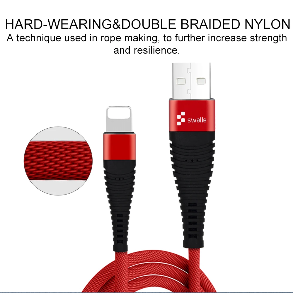 Swalle micro USB кабель 2A быстрое зарядное устройство синхронизации данных зарядный кабель для iPhone 8 7 6 6s plus USB кабель для передачи данных Телефонный Шнур адаптер