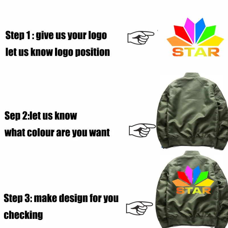 Military Jacket Outwear Men Custom Bomber Jacket Embroidery Print Logos Plus Size Pilot Baseball Army Coat Fall Flight Jackets