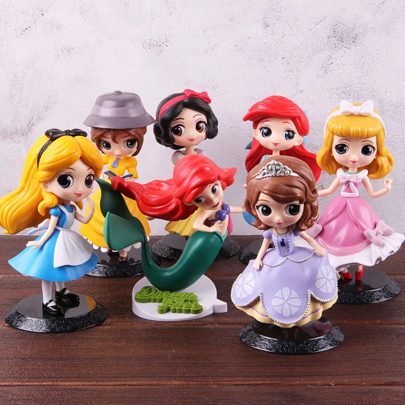 

Princess Q Posket Ariel Mermaid Cinderella Snow White Sofia Jane Alice Princess Action Figure Hot Toy PVC Collectible Model Toy
