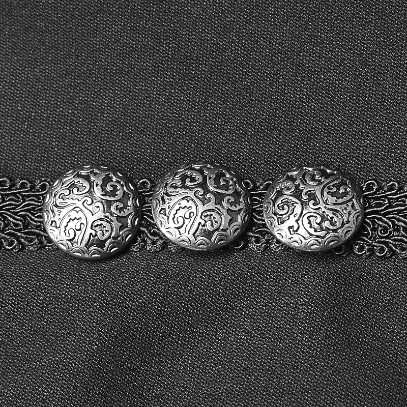 Мужское пальто средней длины в стиле стимпанк черное вечернее из ткани