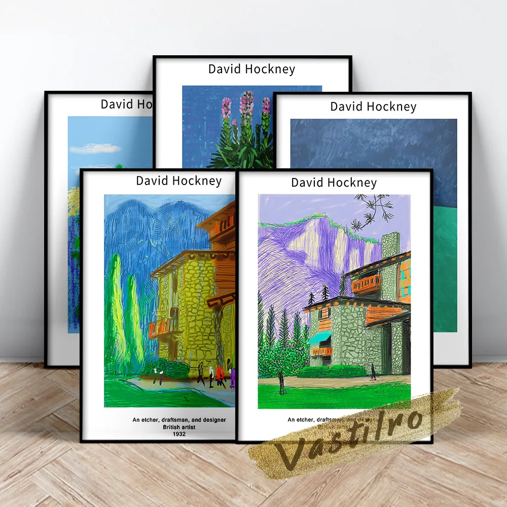 

David Hockney Famous Classic Poster Retro Art Canvas Painting Exhibition Museum Print Art Wall Picture Modern Home Room Decor