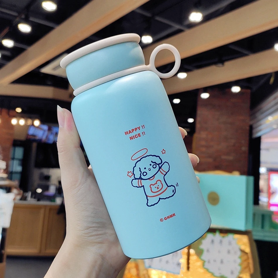 Cute Thermos Bottle Aesthetic For Hot Cold Coffee Tea Juice Kawaii  Stainless Steel Insulated Portable Simple Water Bottle 450ml - AliExpress