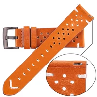 Bracelet de montre respirant en cuir de vache fait à la main 18 20 22 24mm hommes femmes 4 couleurs cire d'huile bracelet en cuir véritable accessoires de bracelet de montre 4