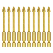 

10Pcs 6mm Glass Tile Drill Bit Set Tungsten Carbide Tipped Ceramic Marble Drilling Tools Triangle Hex Shank
