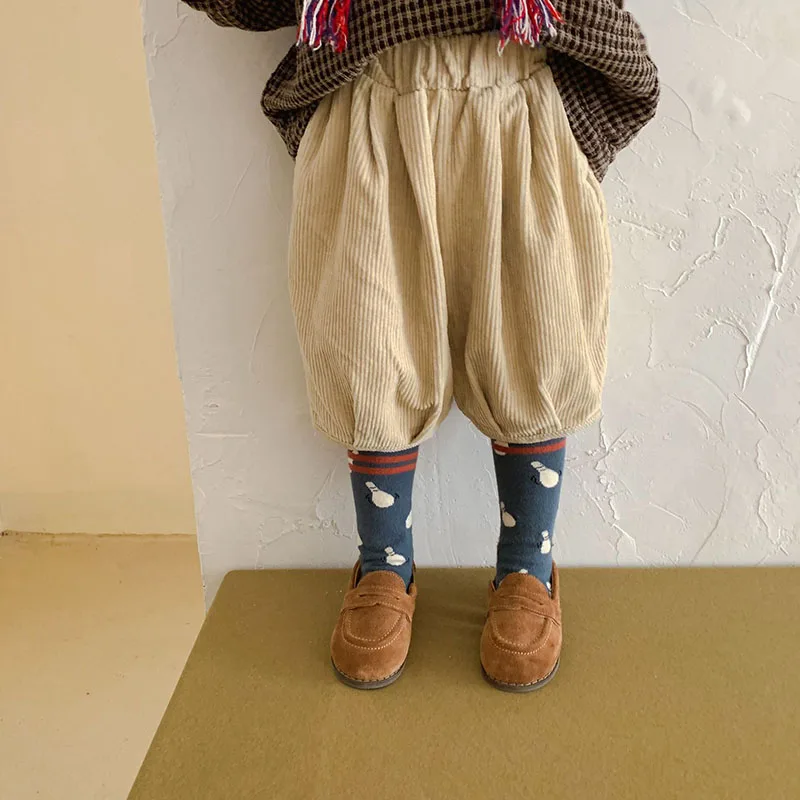 Knee Length Girls Boys Corduroy Pants Fashion Kids Trousers kids trousers