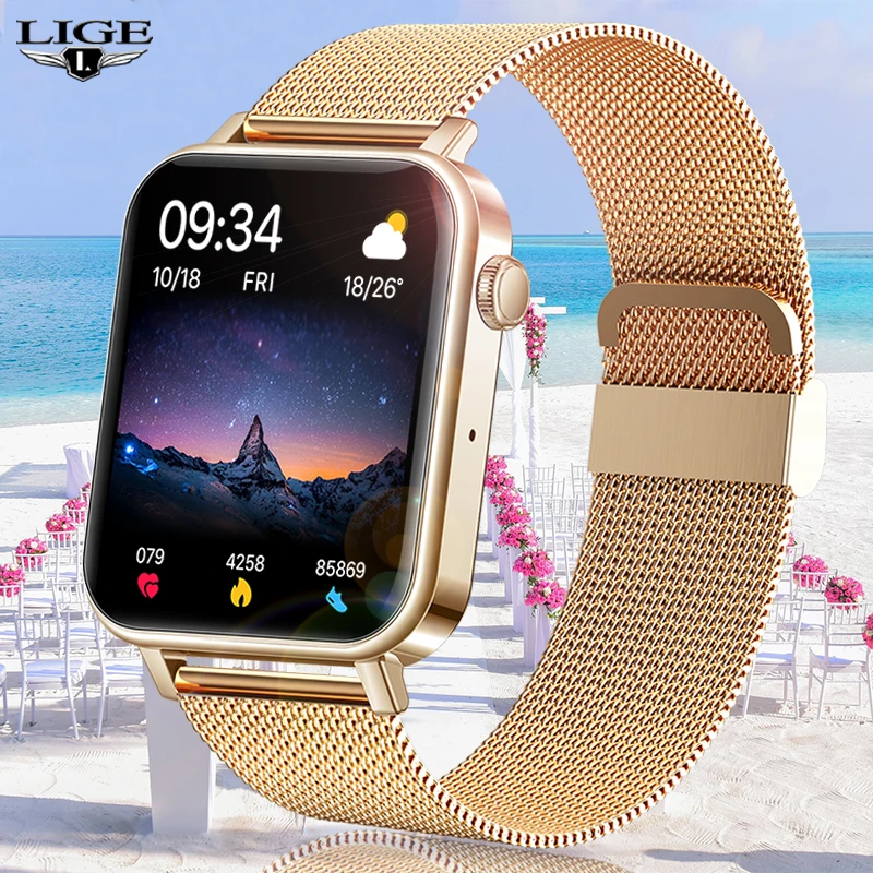 Reloj inteligente con pantalla a Color para hombre y mujer, pulsera rastreador de actividad completamente táctil, presión arterial, 2022|Relojes inteligentes| - AliExpress