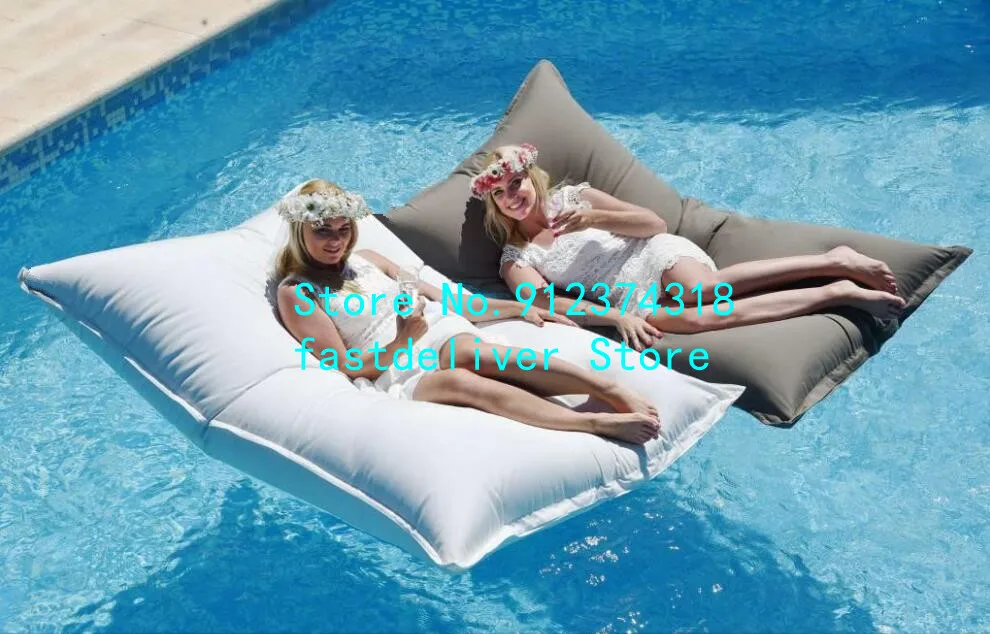 oversized luxury comfortably accommodate two adults float beanbag, pool floating bean bag lounge cushion-outdoor enjoyment