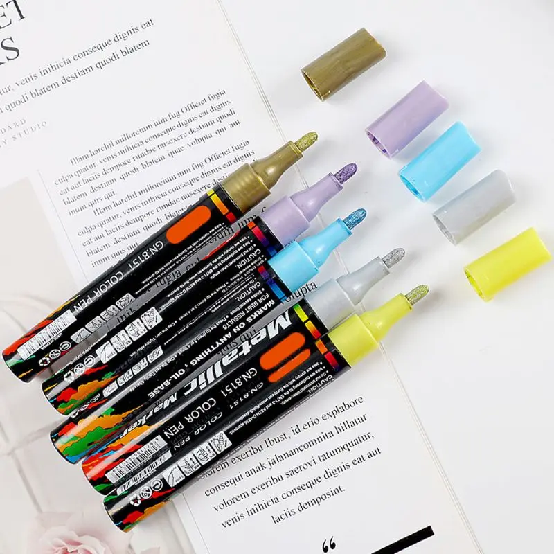 

4/8/15/20 Colors Acrylic Paint Marker Pen for Album Glass Ceramic Rock Fabric U1JA