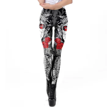 

Horror Movie Gothic Leggings For Women Girl Push Up Legins Workout Fitness Pants Aesthetic 3D print Goth Skull Halloween