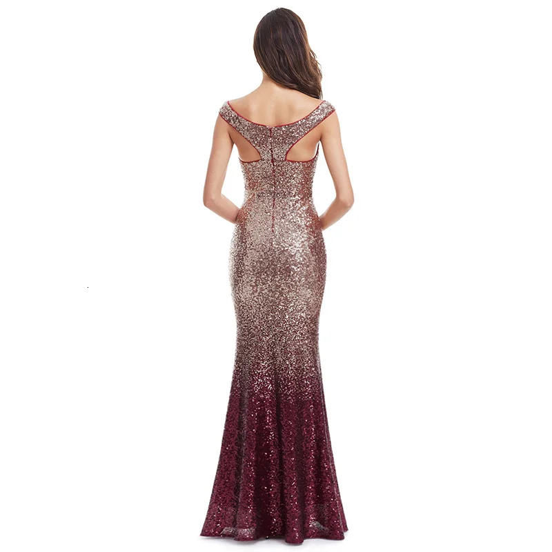 Sequined Prom Dresses Woman Party Night Ever Pretty Elegant Mermaid Off Shoulder Long Formal Party Gowns Robe De Soiree 2020