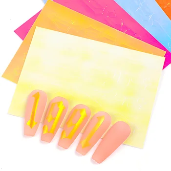 

Holographic 3D Number Nails Sticker Self Adhesive Nail Art Foil Transfer Sticker Decal Decorations Set