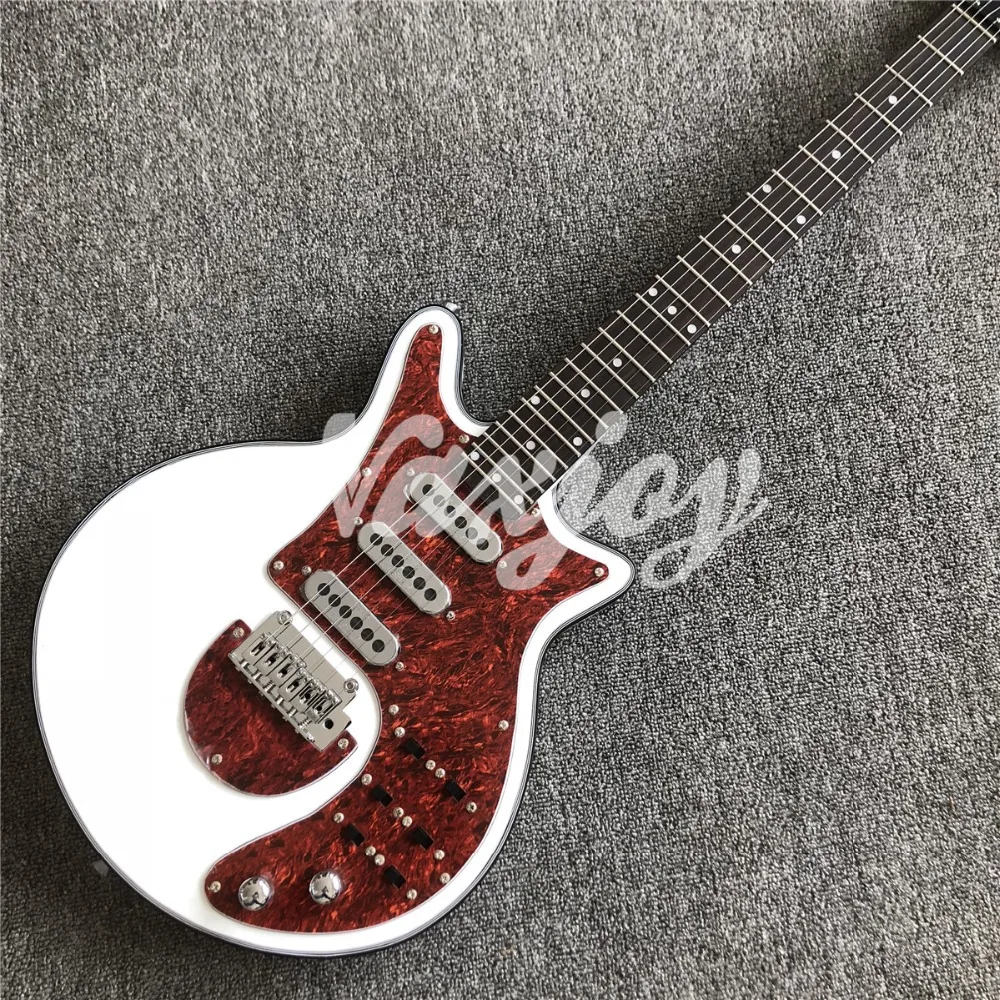 Фабрика белая Гильдия Brian BM01 Brian May гитара Черная накладка 3 звукоснимателя тремоло мост 24 Лады на заказ электро гитара