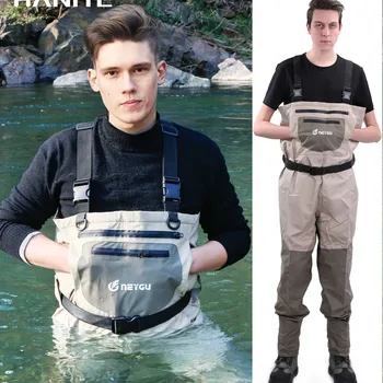 NeyGu 남녀공용 통기성 가슴 웨이더, ATV, 낚시 사냥, 캠핑 등 야외 스포츠용 네오프렌 스타킹 발, 4mm