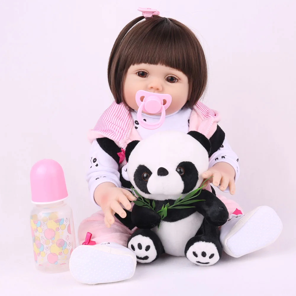 Full Soft silicone Reborn Baby Dolls 18 Inch 48cm Child Alive Play Toys Lifelike Toddler Girl Bath Playmate Kids Birthday Gifts