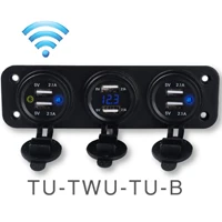 Многопортовое USB Автомобильное зарядное устройство вольтметр Панель двойной USB зарядное устройство DC 12 В до 5 В 3A адаптер питания Быстрый USB к автомобильному разъему зарядное устройство 3A - Название цвета: TU-TWU-TU(DW)-B